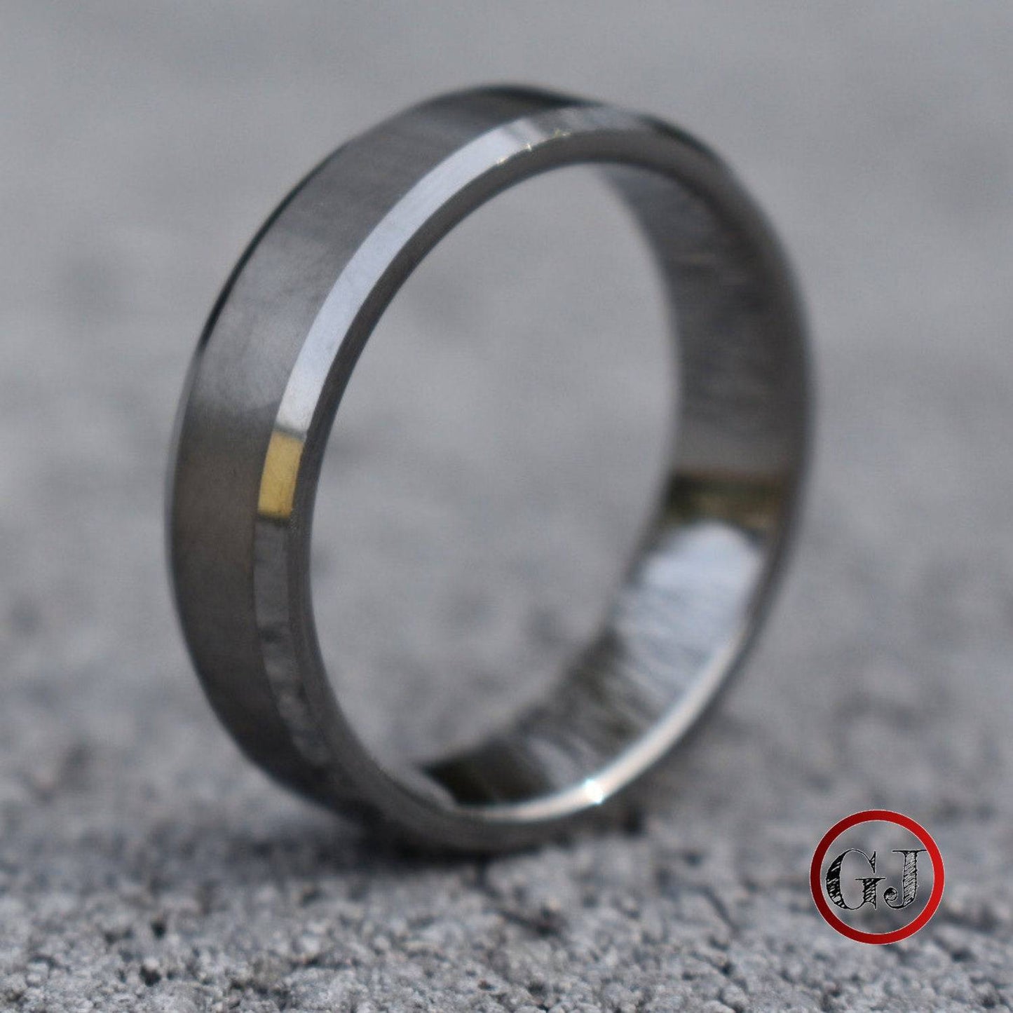 Tungsten Ring 6mm Brushed Silver with Beveled Edge - Tungsten Titans