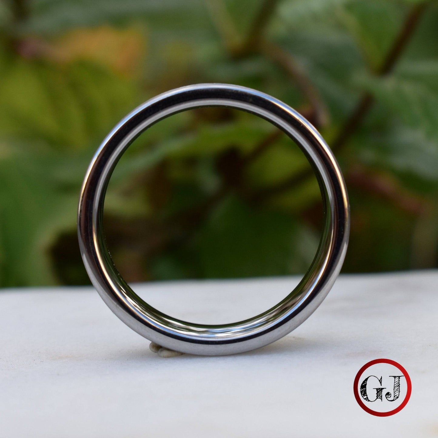 Tungsten 8mm Hammered Ring with Antler and Crushed Turquoise - Tungsten Titans