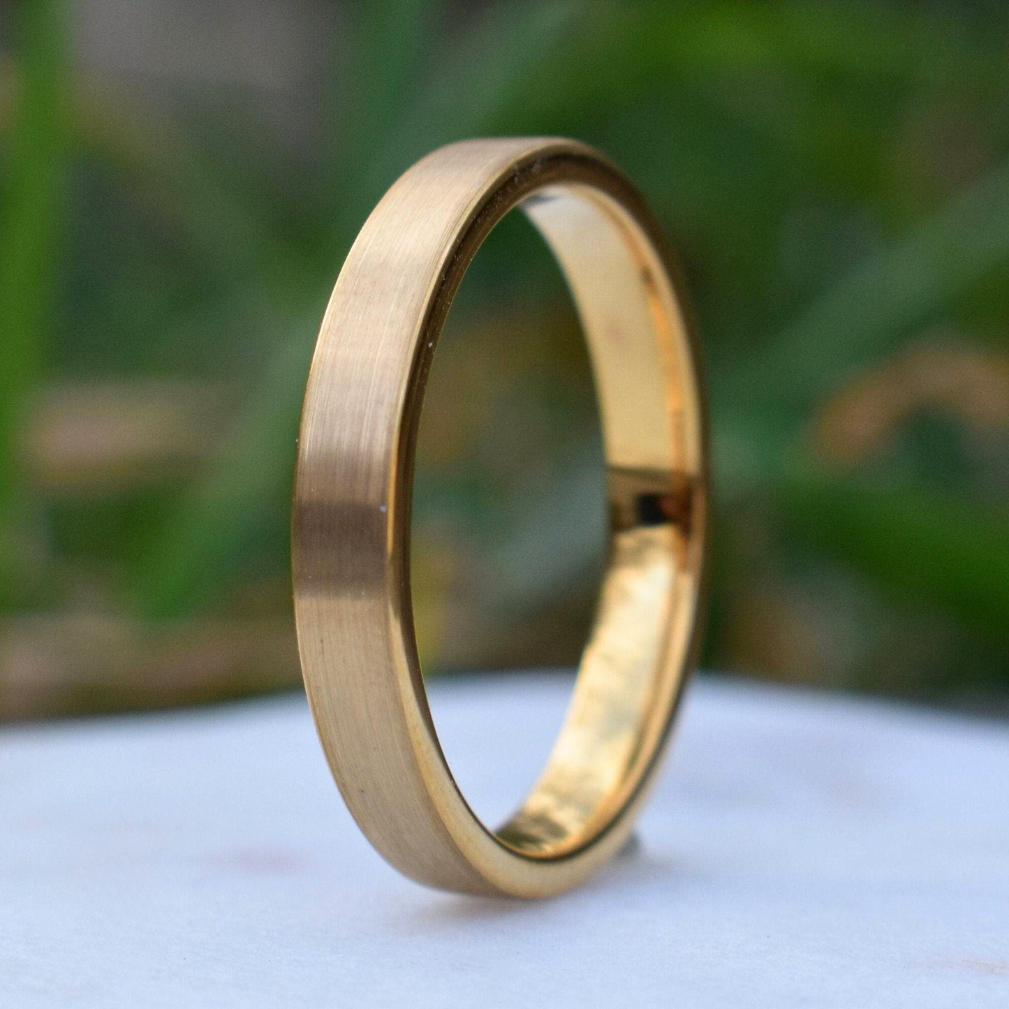 Tungsten Ring 4mm Brushed Gold Comfort fit band - Tungsten Titans