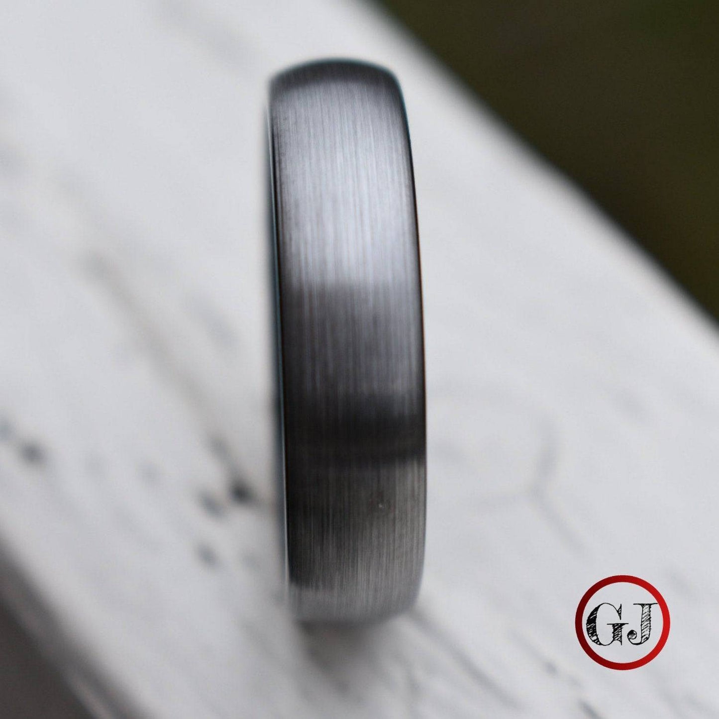 Tungsten 6mm Ring Brushed Silver with Black Comfort fit band - Tungsten Titans