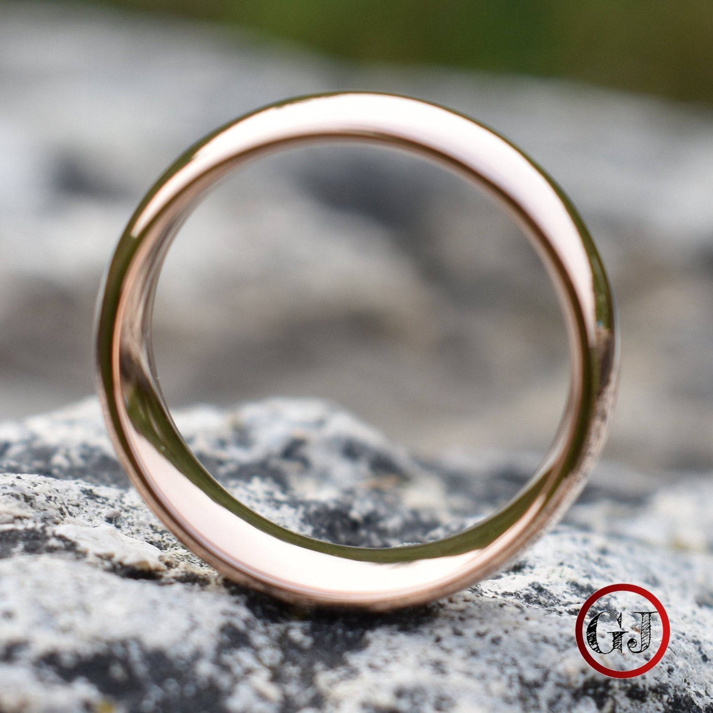 High Polished Rose Gold 8mm Tungsten Ring - Tungsten Titans