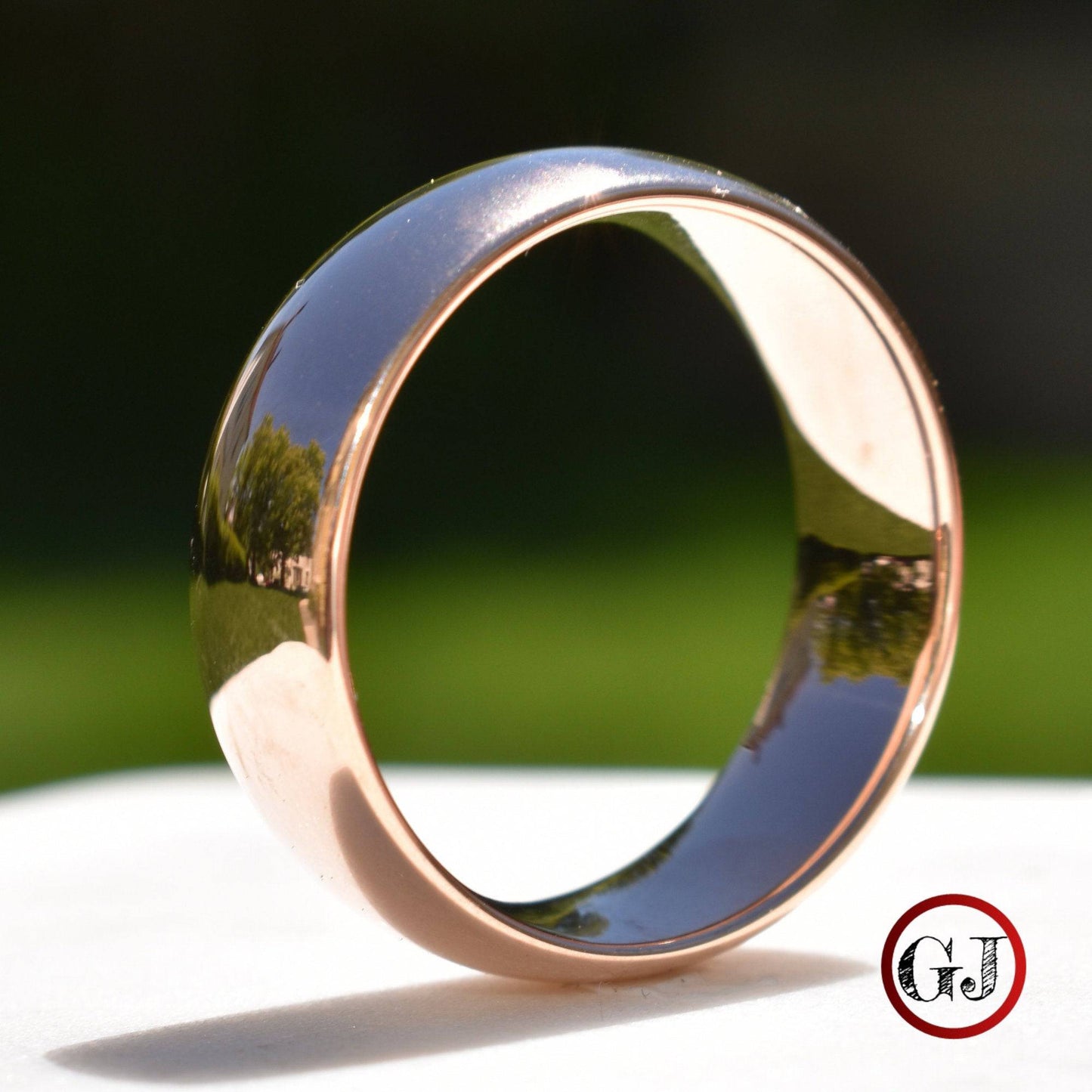 High Polished Rose Gold 8mm Tungsten Ring - Tungsten Titans
