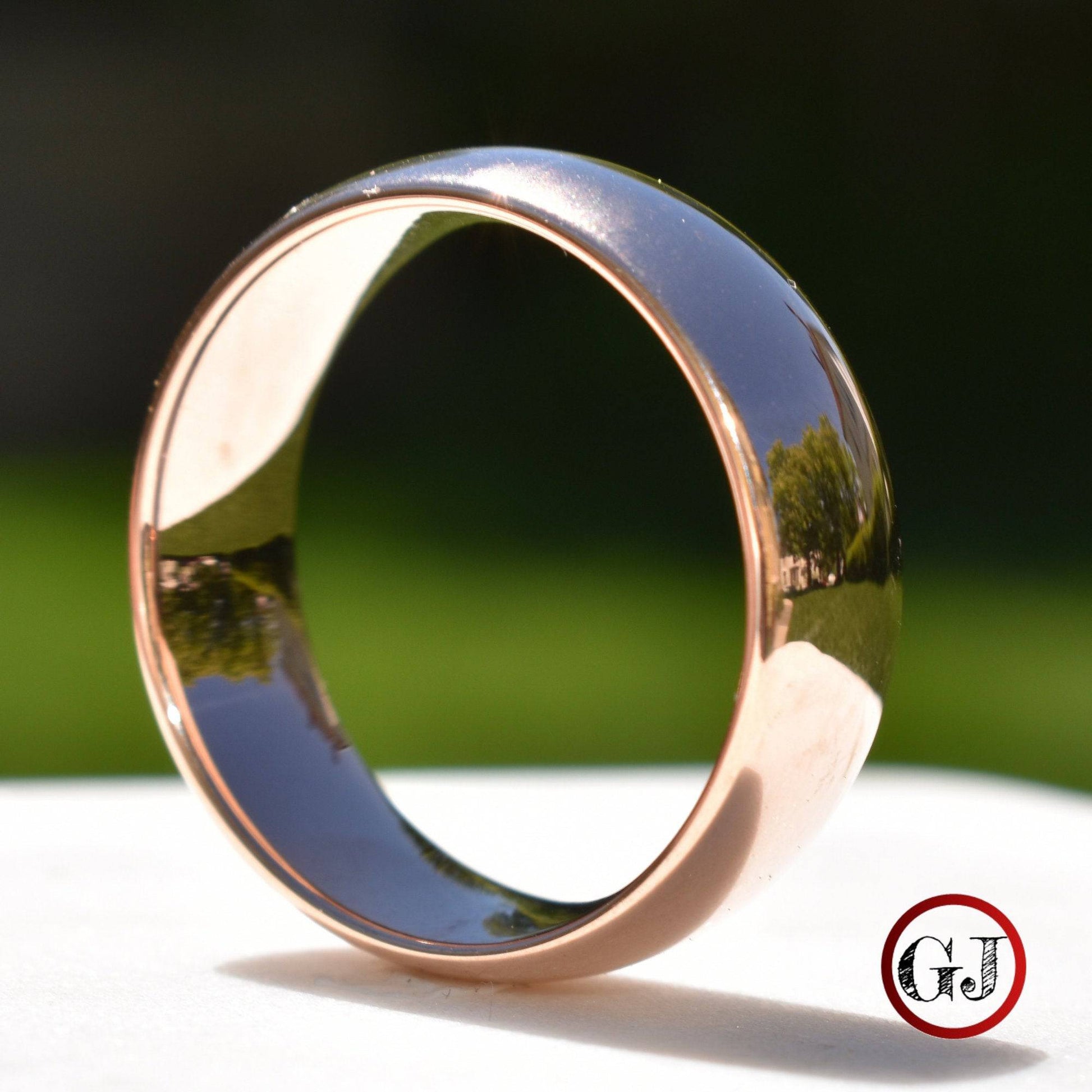 High Polished Rose Gold 8mm Tungsten Ring - Tungsten Titans
