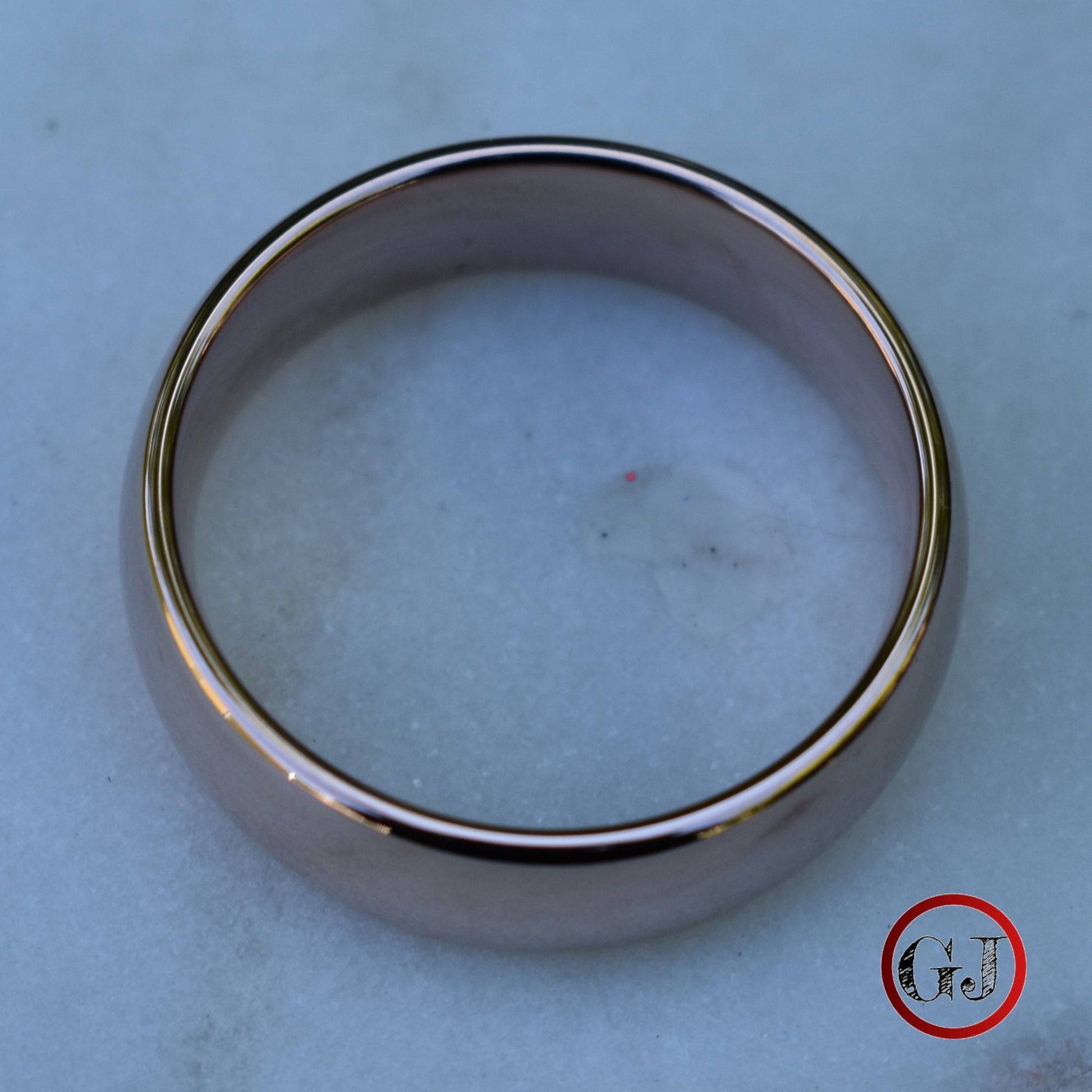 High Polished Rose Gold 8mm Tungsten Ring - Tungsten Titans