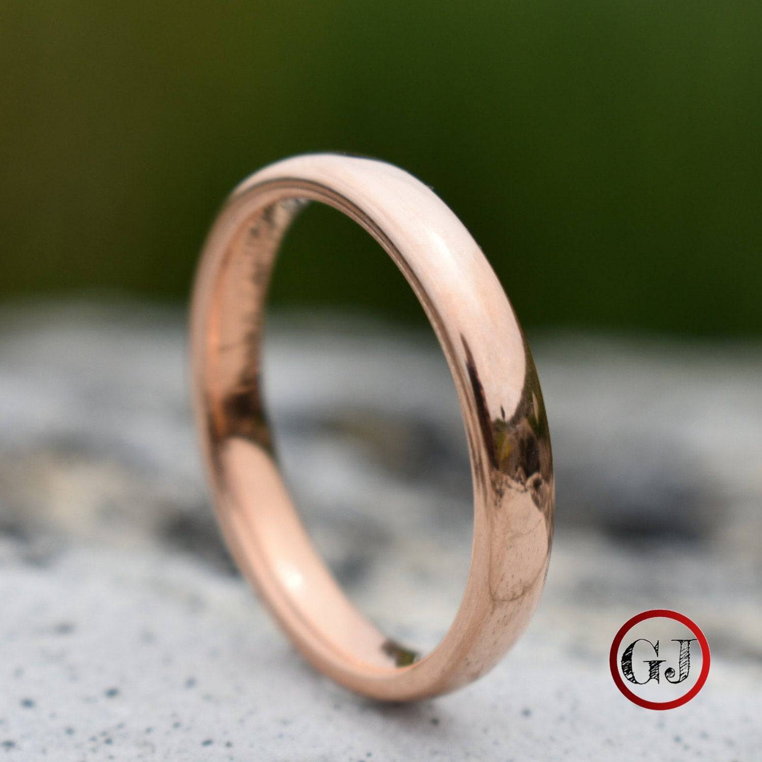 Tungsten Ring 4mm Classic Rose Gold Comfort fit band - Tungsten Titans