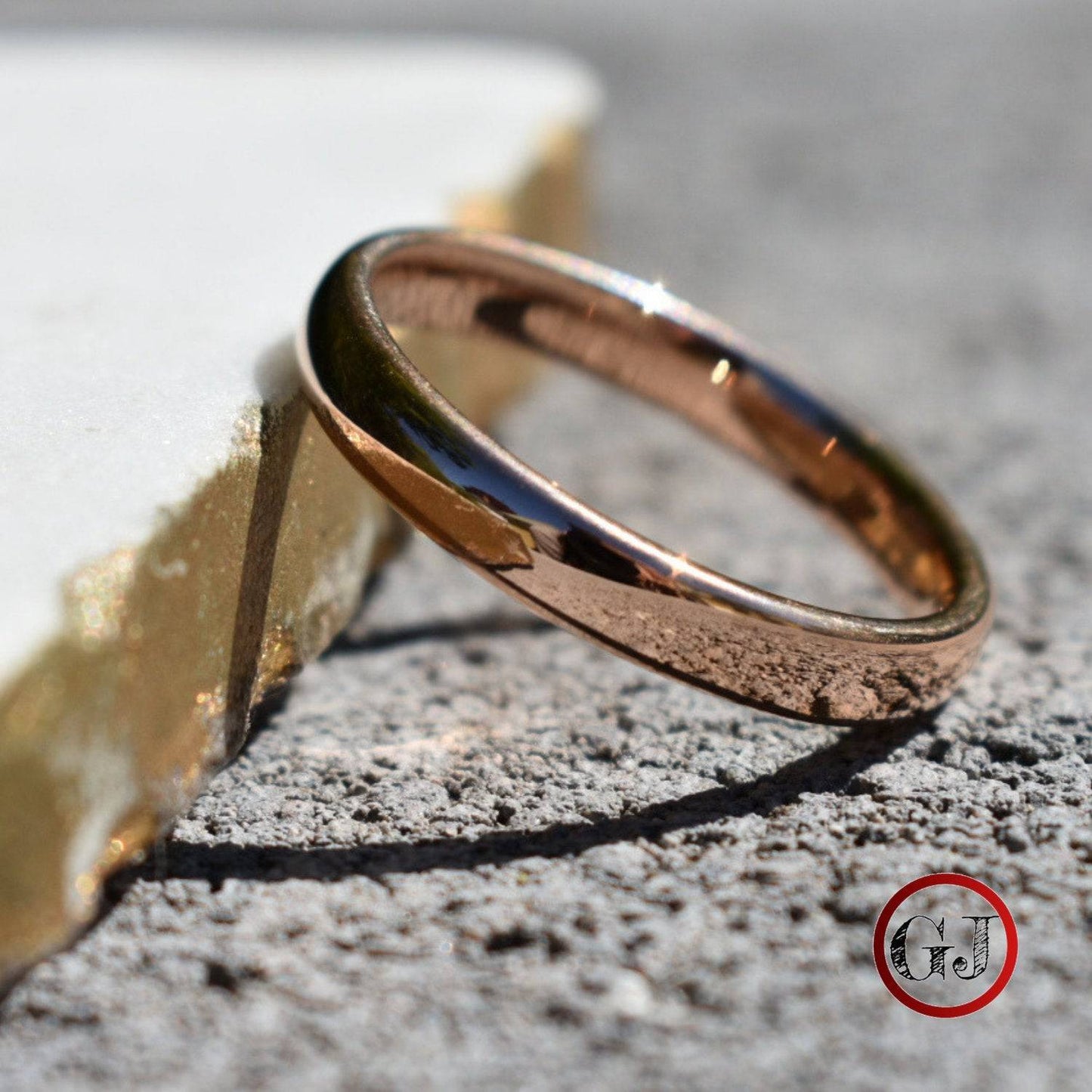 Tungsten Ring 4mm Classic Rose Gold Comfort fit band - Tungsten Titans