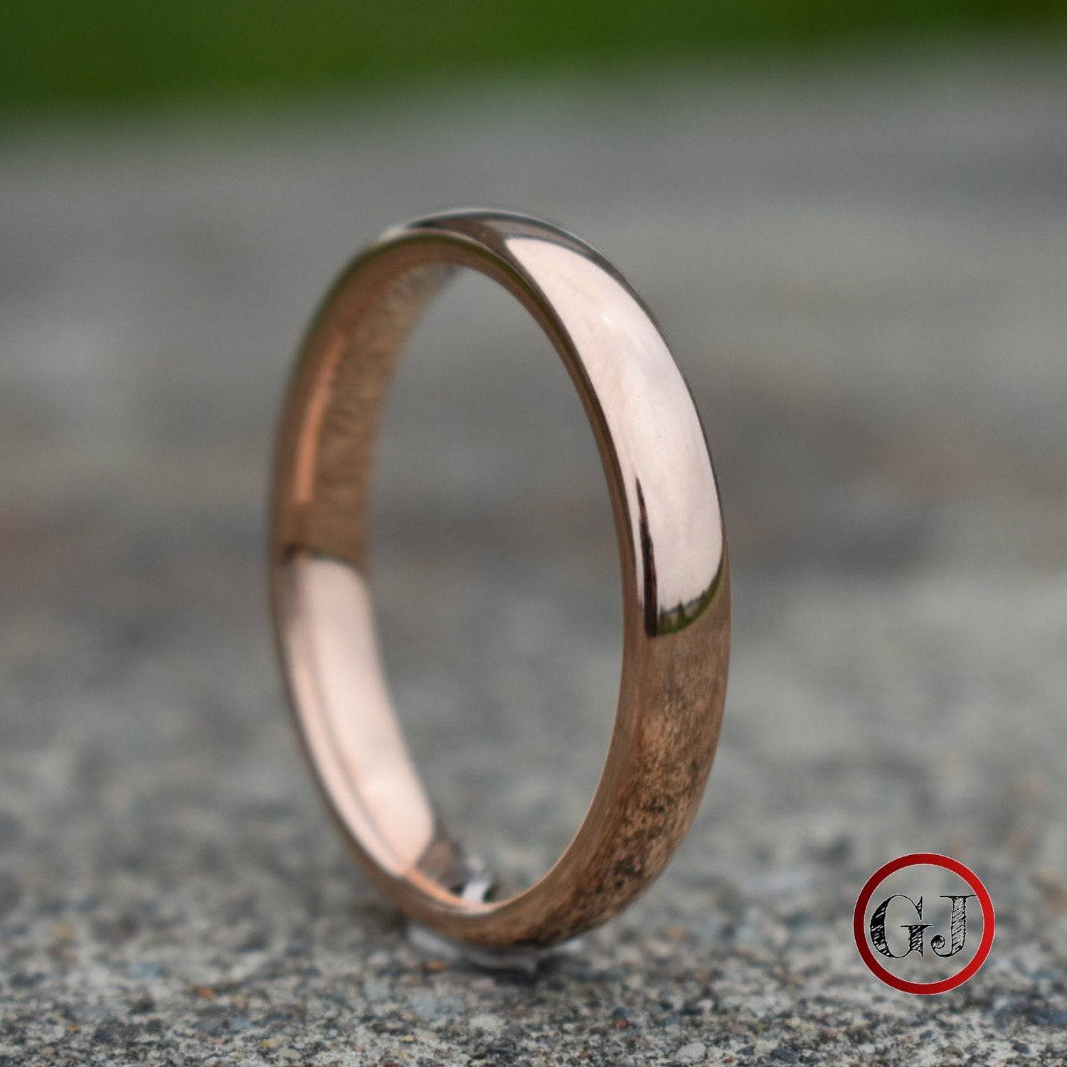 Tungsten Ring 4mm Classic Rose Gold Comfort fit band - Tungsten Titans