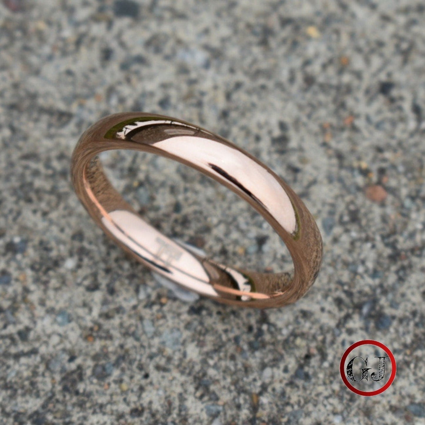 Tungsten Ring 4mm Classic Rose Gold Comfort fit band - Tungsten Titans