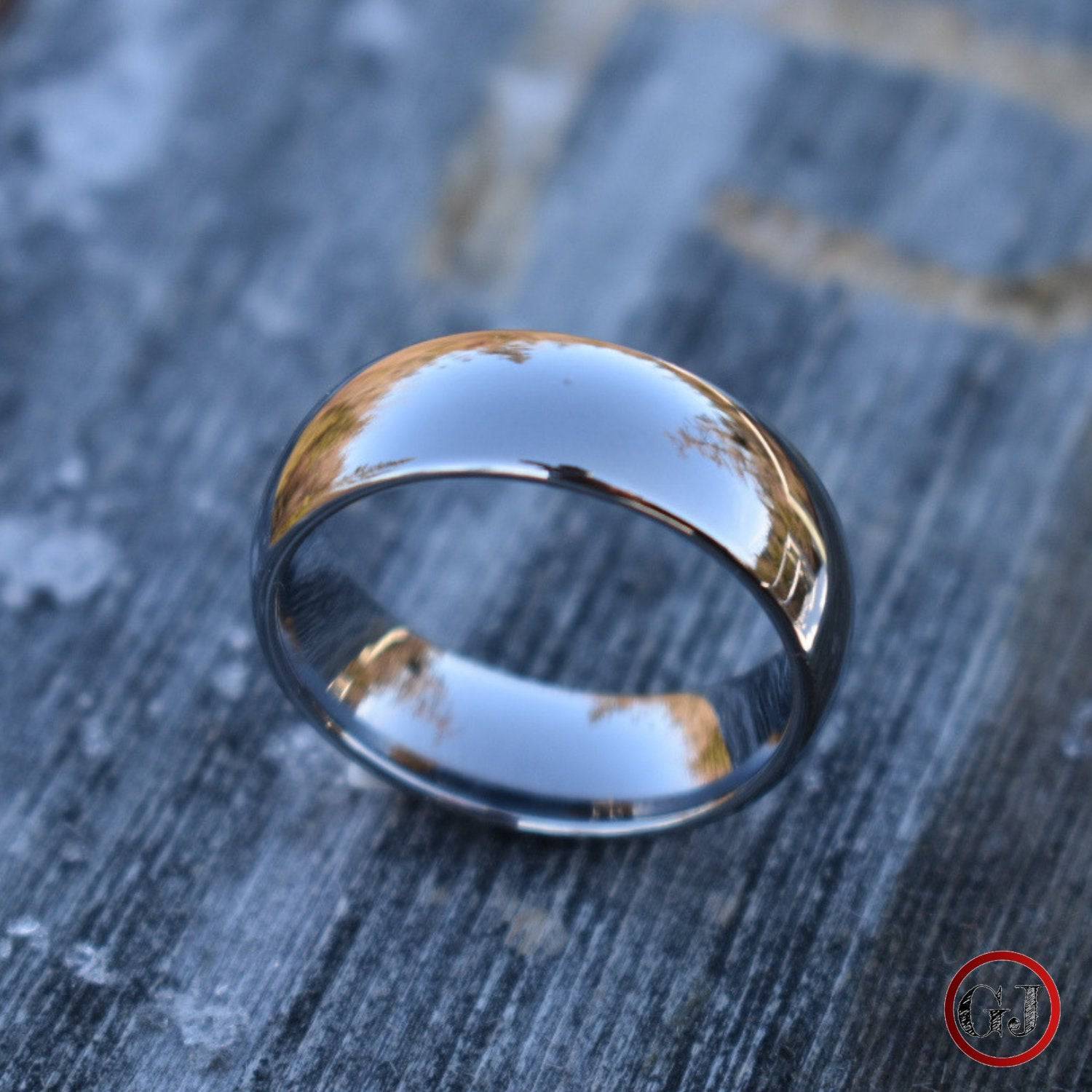 Tungsten 8mm Silver Dome Ring - Tungsten Titans
