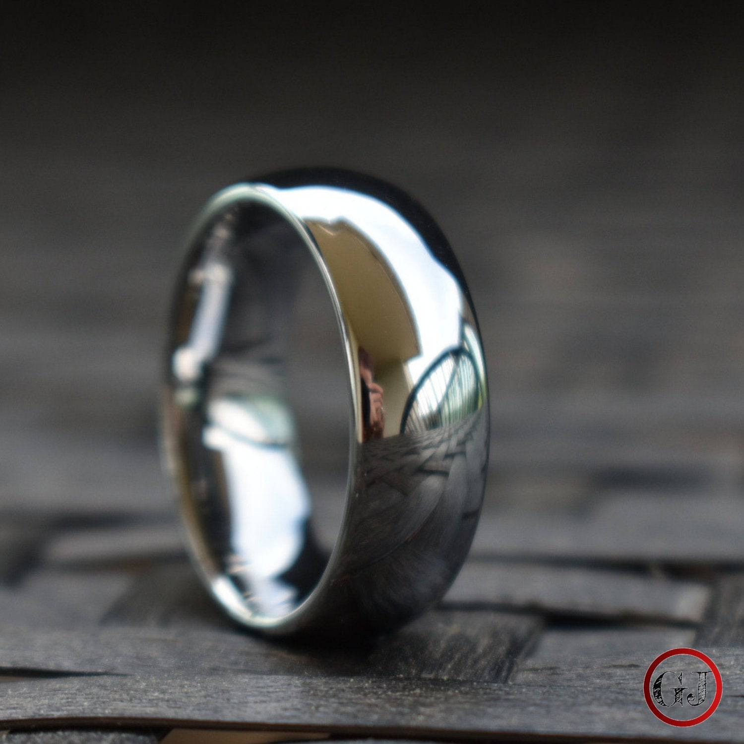 Tungsten 8mm Silver Dome Ring - Tungsten Titans