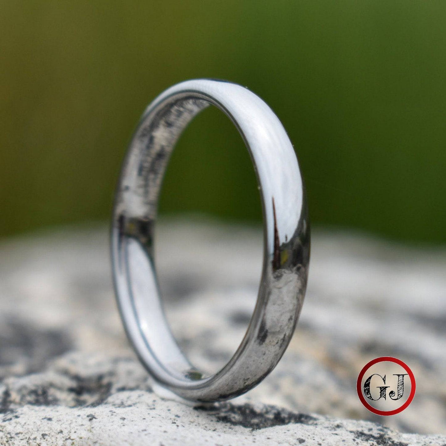 Tungsten Ring 4mm Classic Silver Comfort fit band - Tungsten Titans