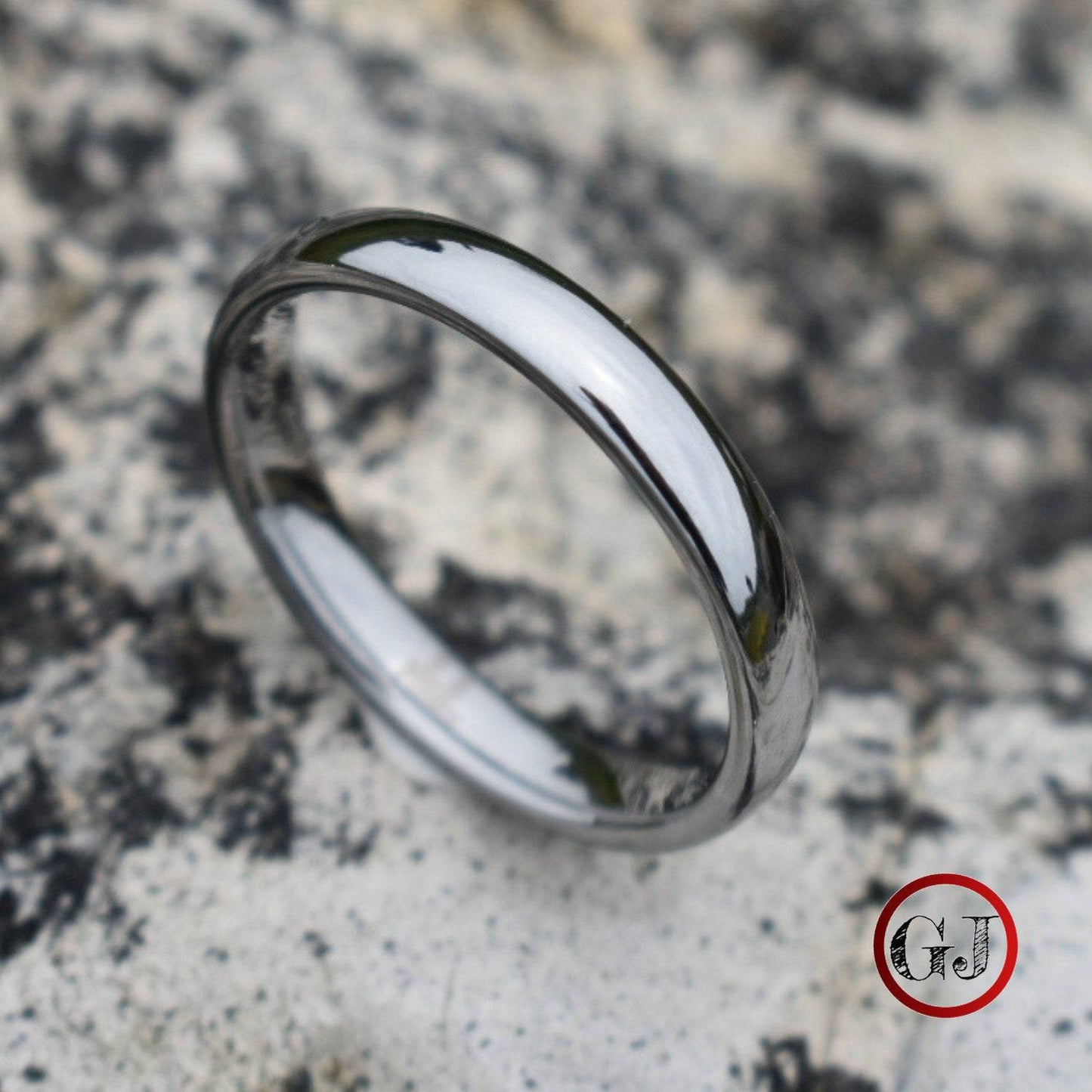 Tungsten Ring 4mm Classic Silver Comfort fit band - Tungsten Titans
