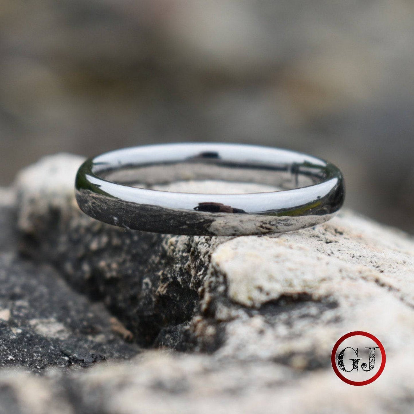 Tungsten Ring 4mm Classic Silver Comfort fit band - Tungsten Titans