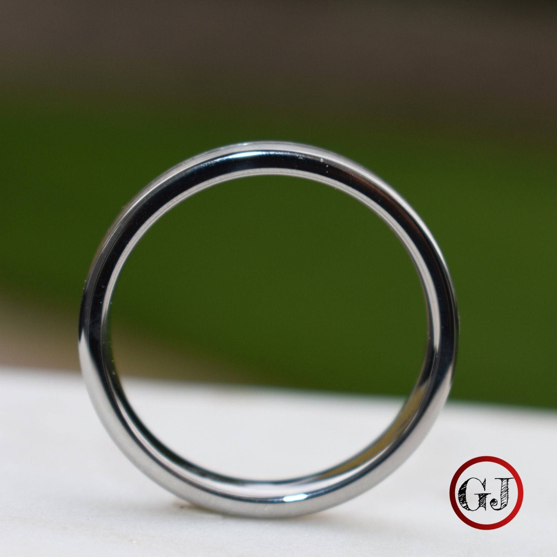 Tungsten Ring 5mm Brushed Silver with Rose Gold Stripe - Tungsten Titans