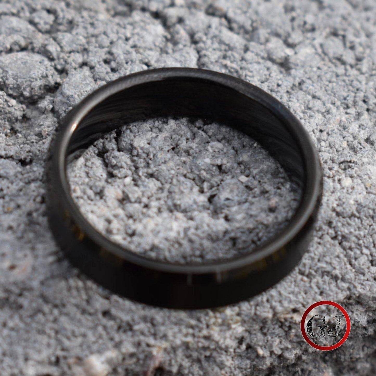 Tungsten Ring 6mm Brushed Black with Bevelled Edge - Tungsten Titans