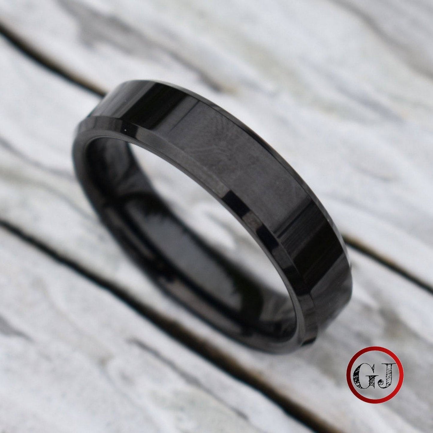 Black 6mm High Polished Tungsten Ring - Tungsten Titans