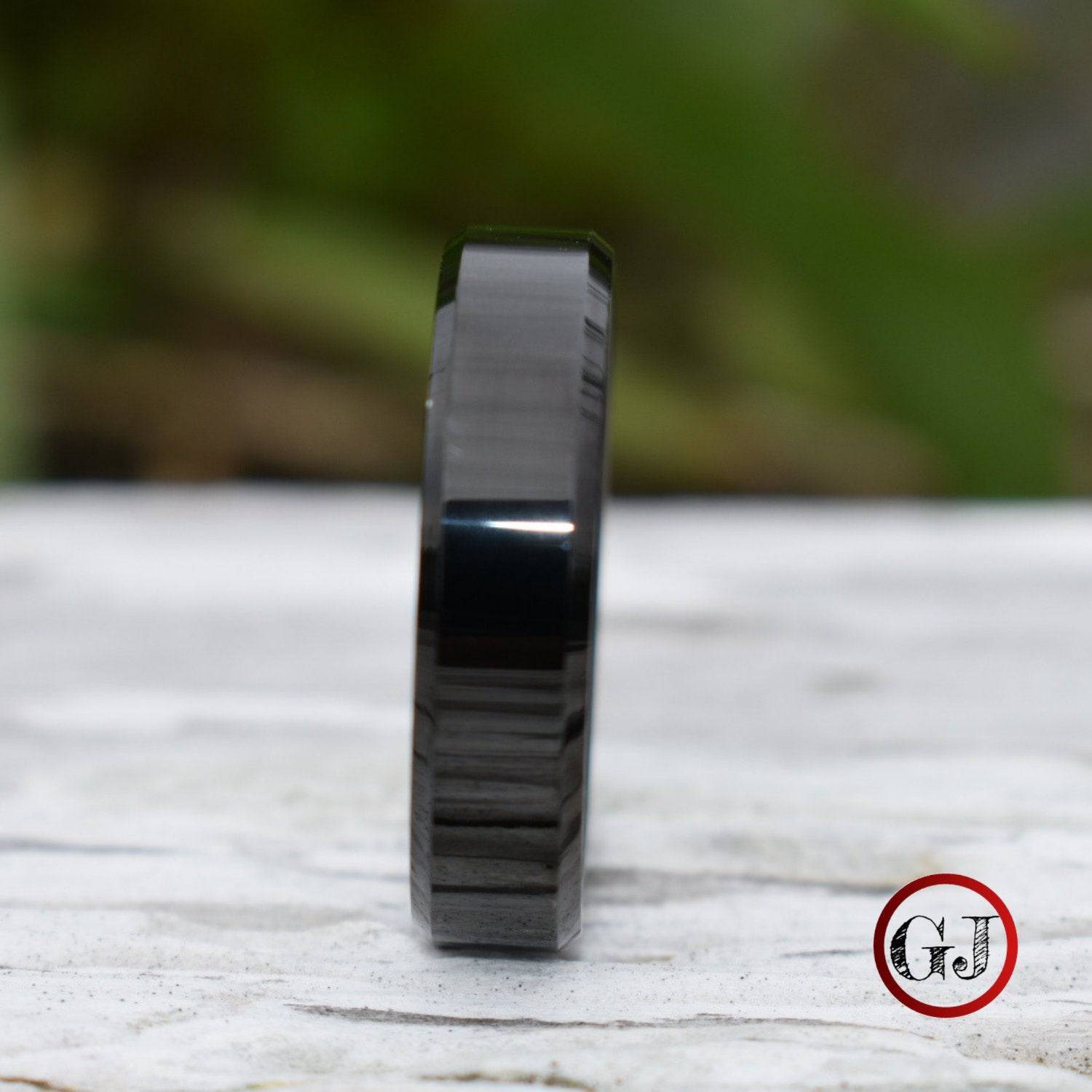 Black 6mm High Polished Tungsten Ring - Tungsten Titans