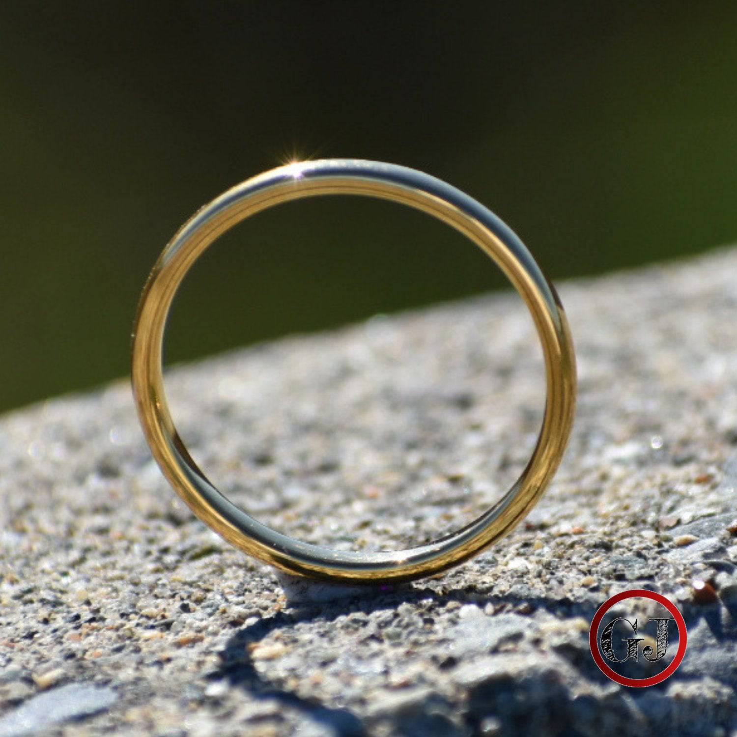 Tungsten 2mm Gold Ring - Tungsten Titans