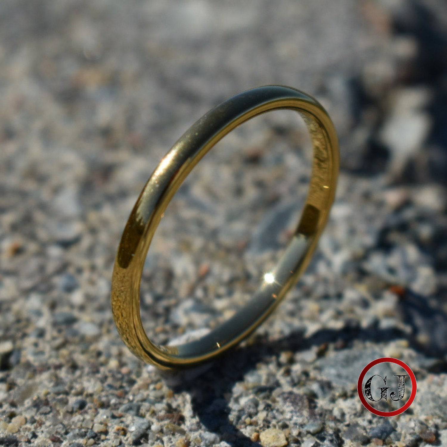 Tungsten 2mm Gold Ring - Tungsten Titans