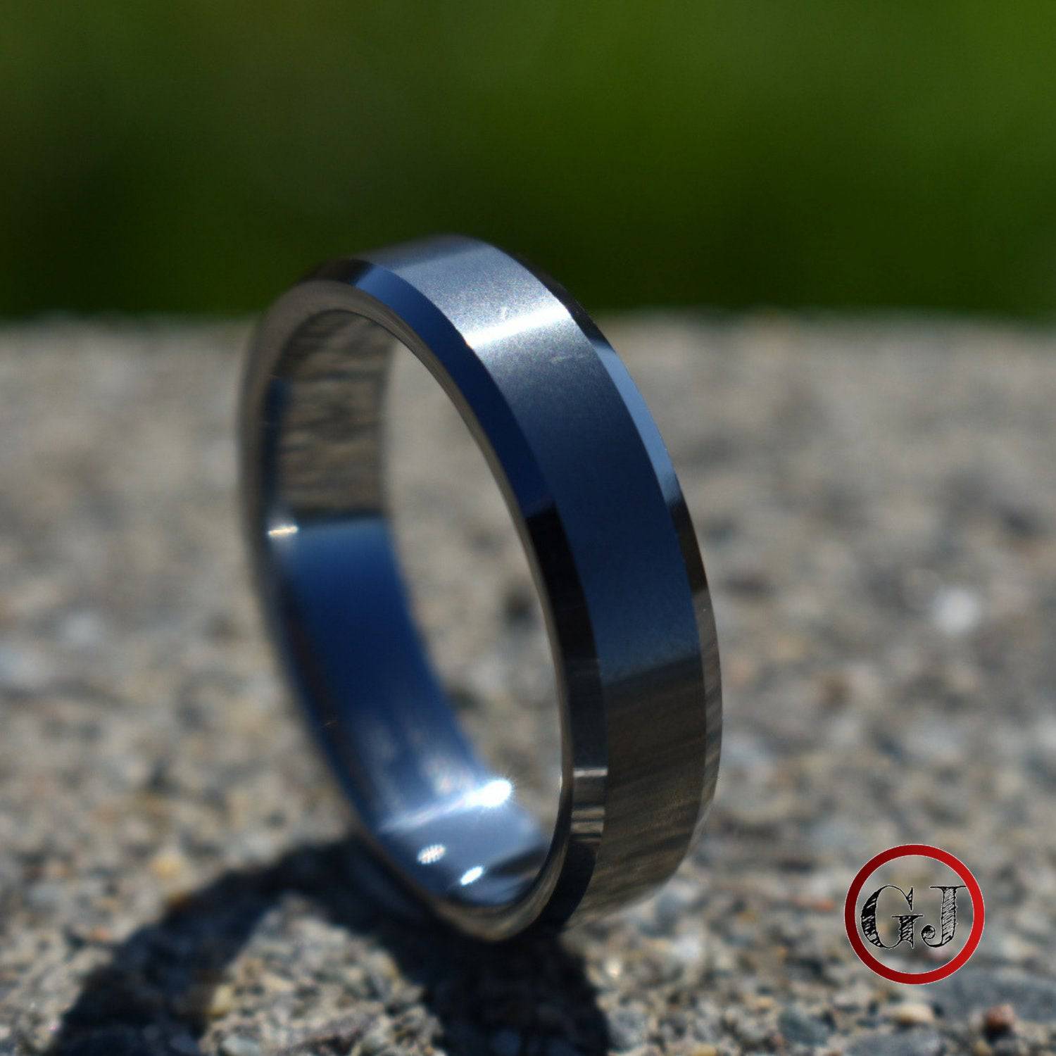 Tungsten Ring 6mm Brushed Silver with Beveled Edge - Tungsten Titans