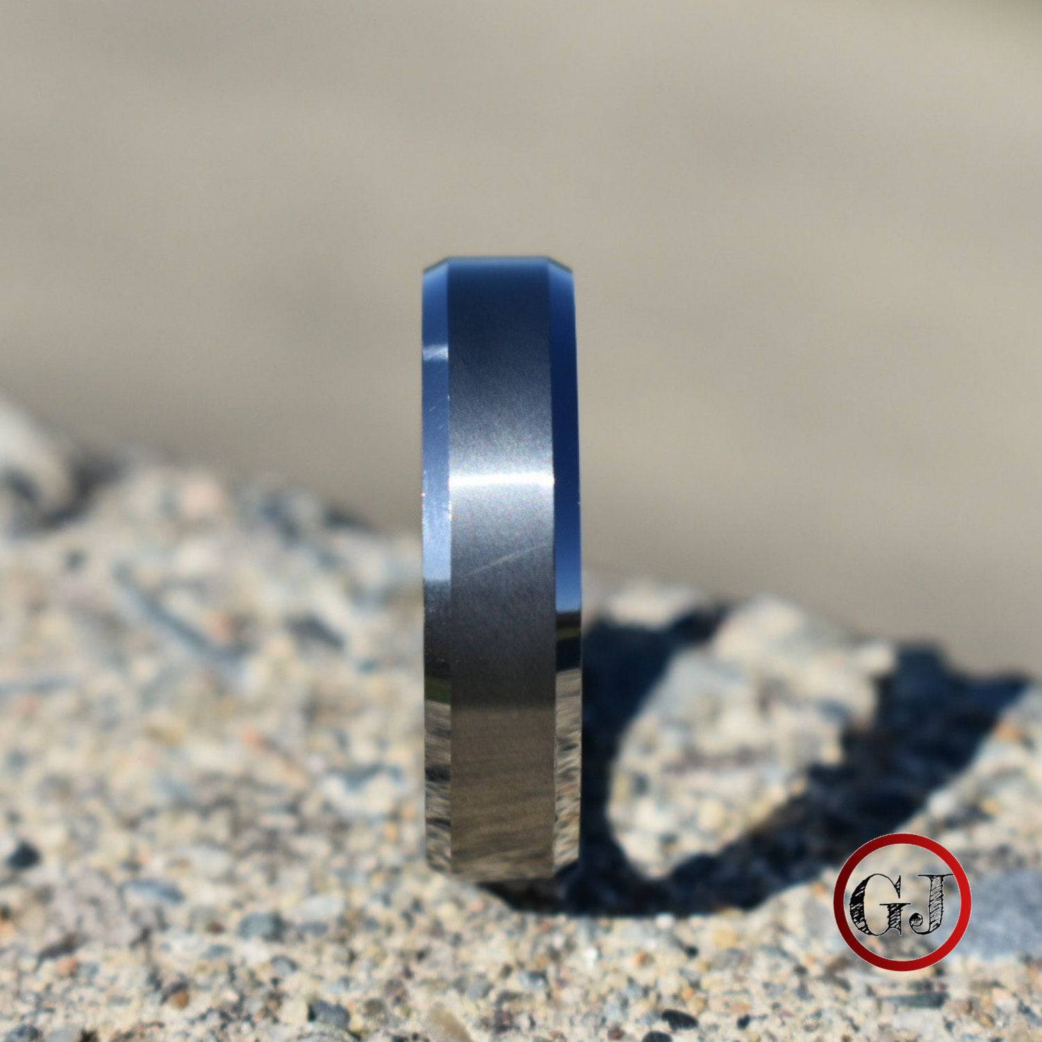 Tungsten Ring 6mm Brushed Silver with Beveled Edge - Tungsten Titans