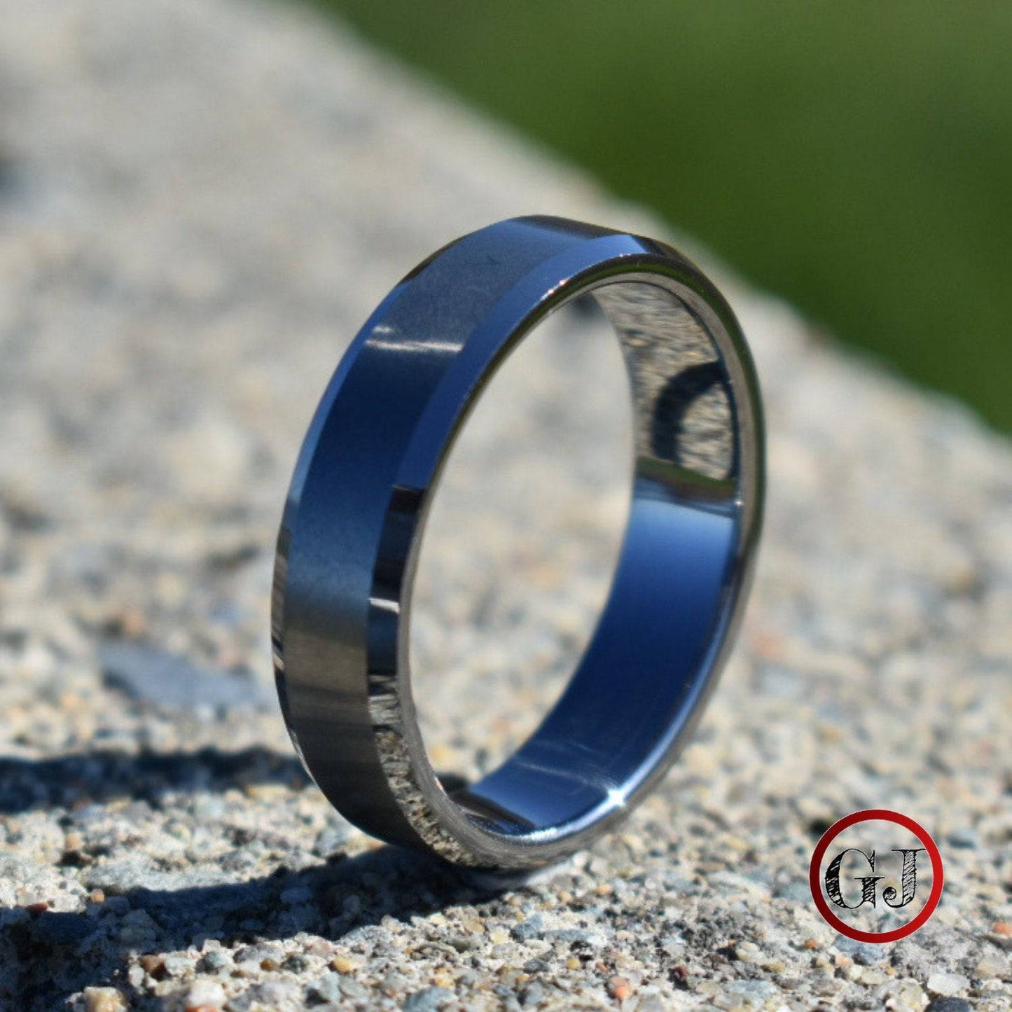 Tungsten Ring 6mm Brushed Silver with Beveled Edge - Tungsten Titans
