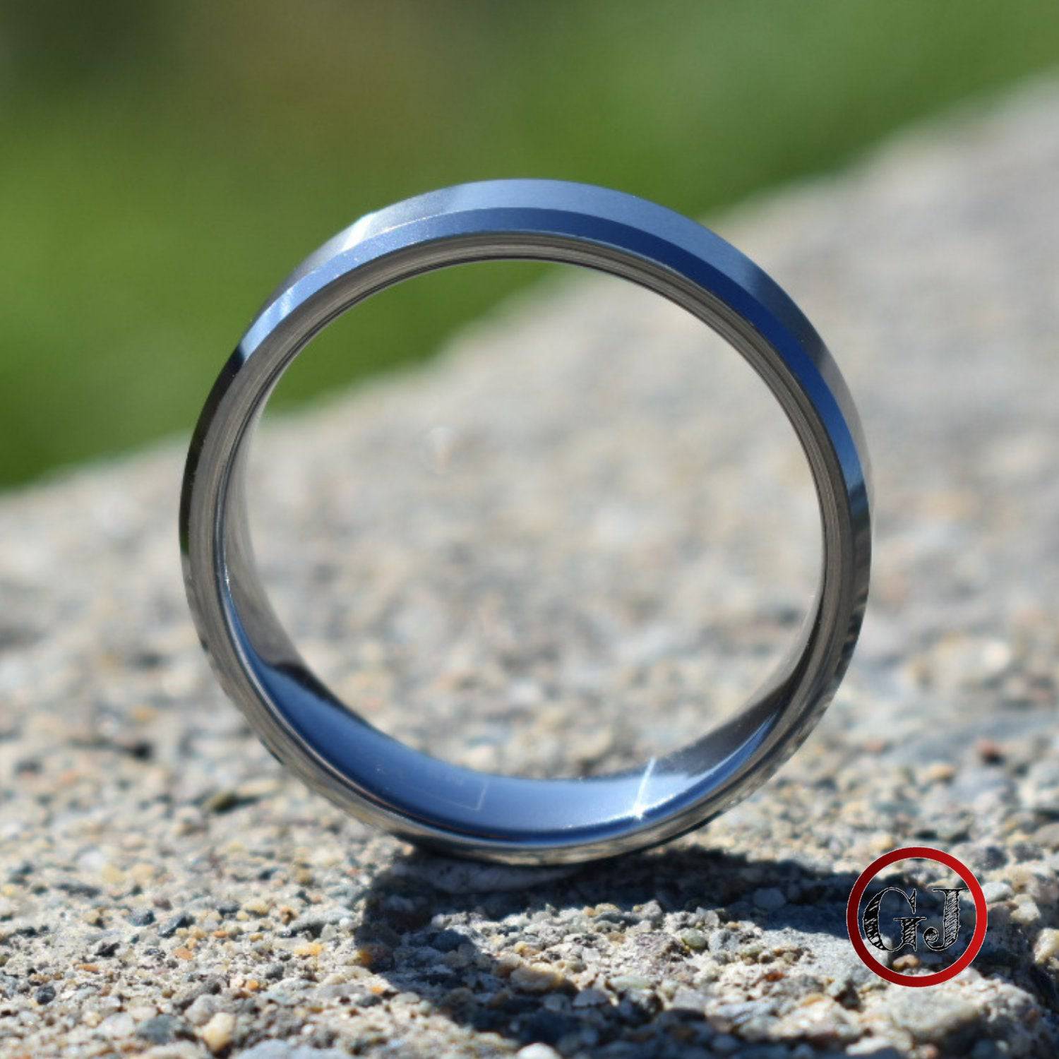 Tungsten Ring 6mm Brushed Silver with Beveled Edge - Tungsten Titans