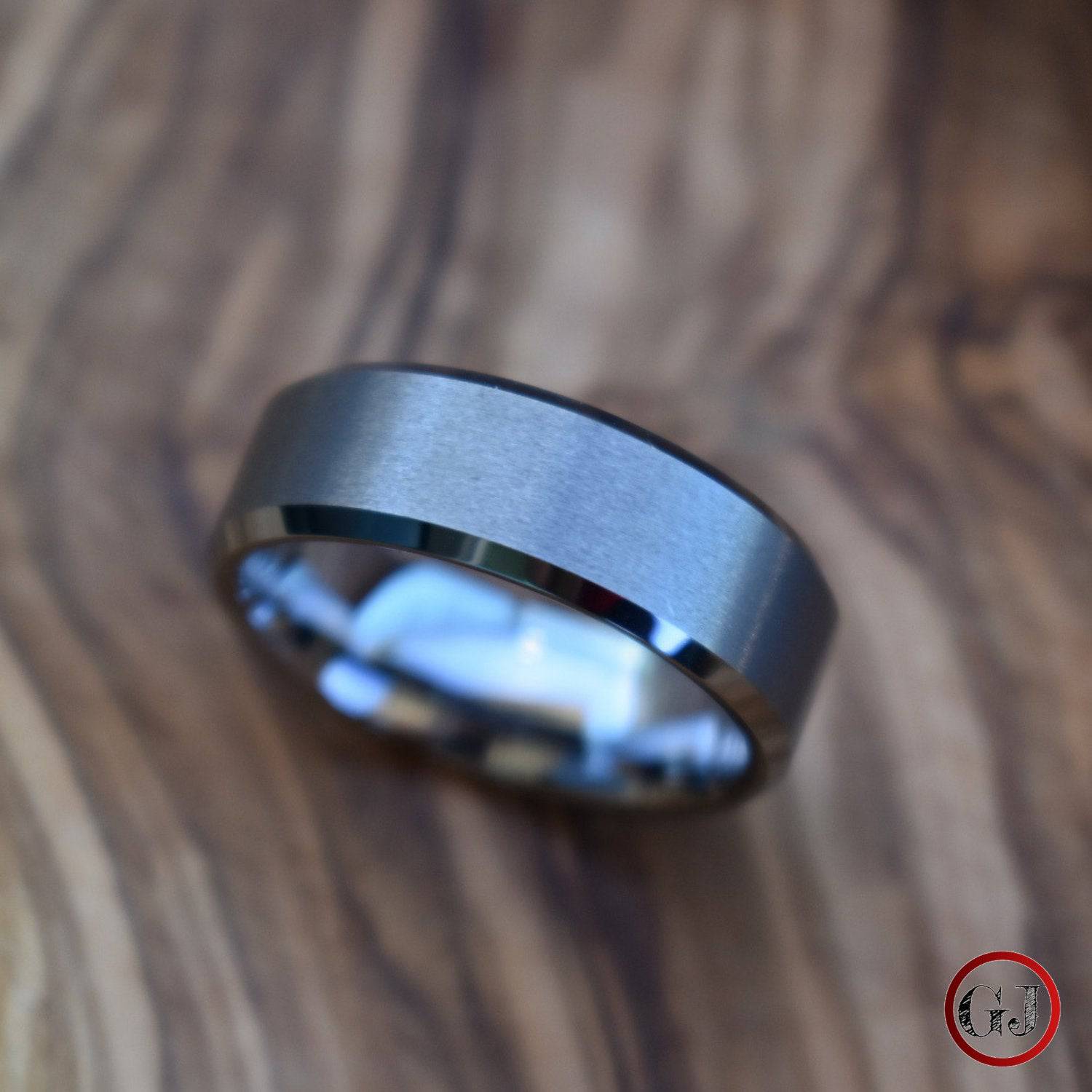 Tungsten 8mm Ring Brushed Silver - Tungsten Titans