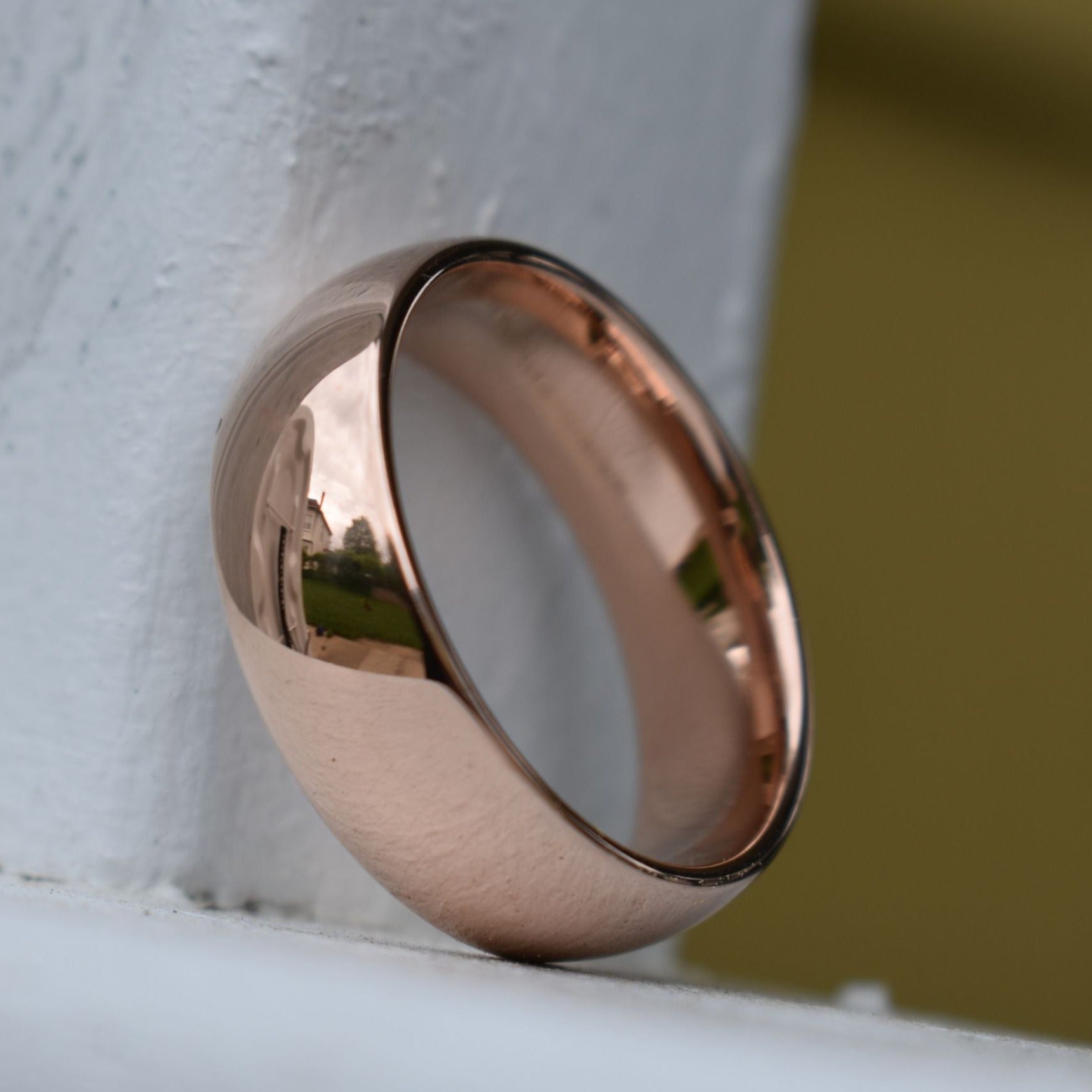 High Polished Rose Gold 8mm Tungsten Ring - Tungsten Titans