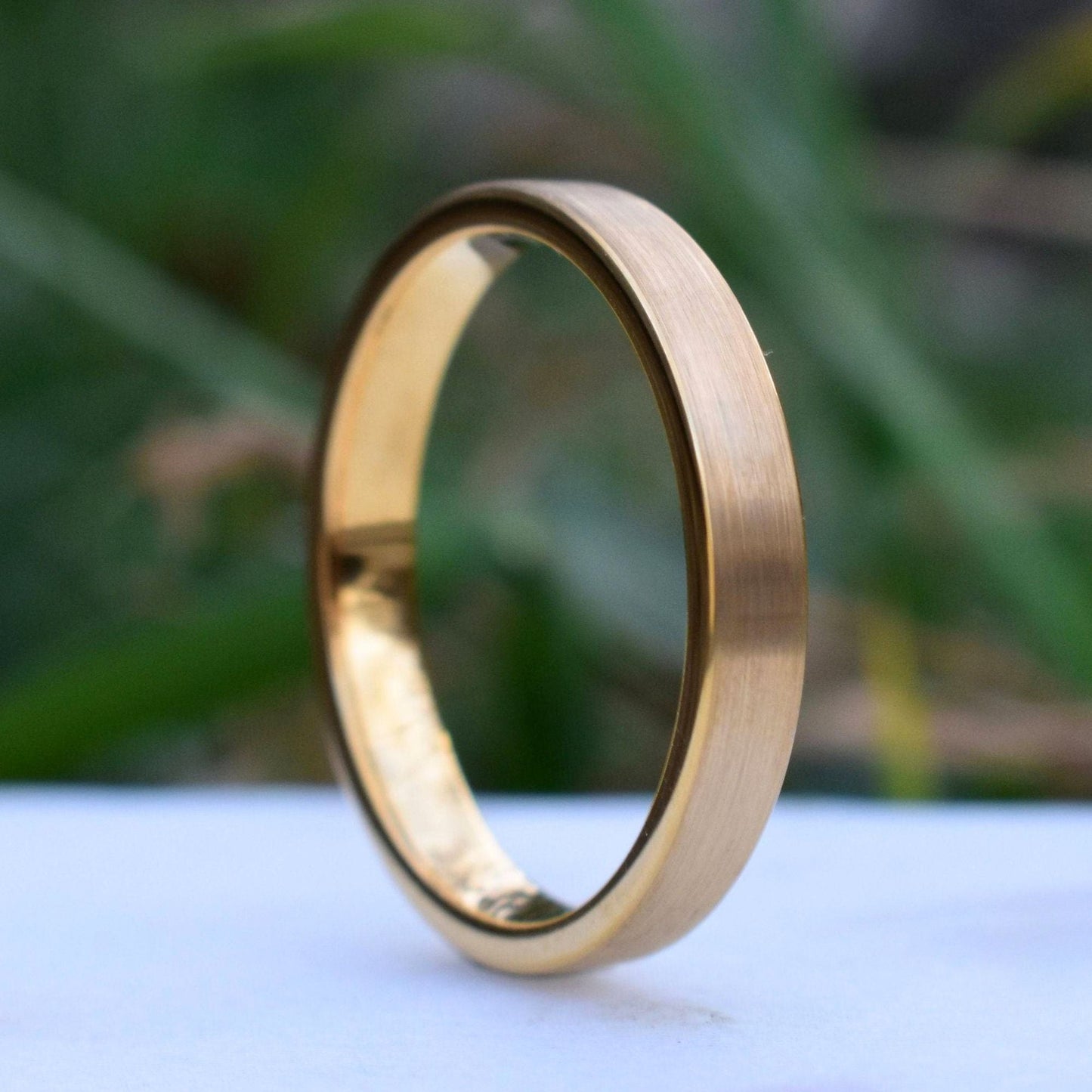 Tungsten Ring 4mm Brushed Gold Comfort fit band - Tungsten Titans