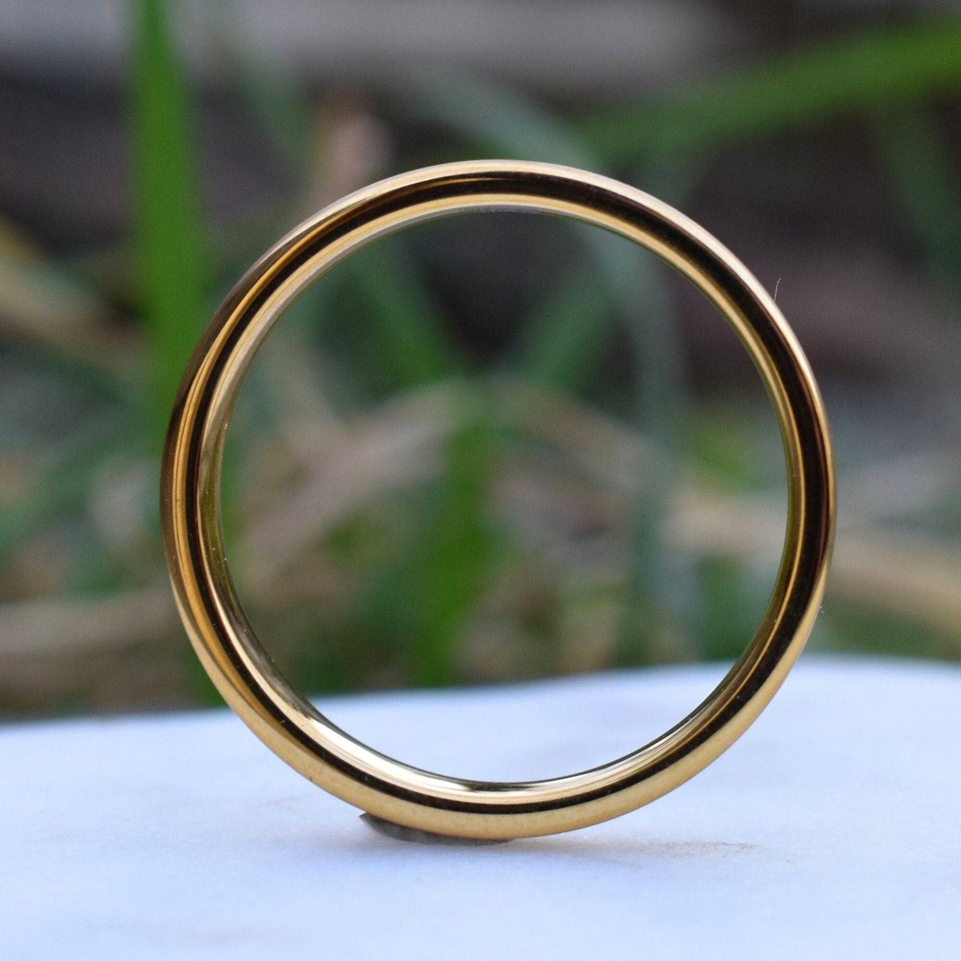 Tungsten Ring 4mm Brushed Gold Comfort fit band - Tungsten Titans