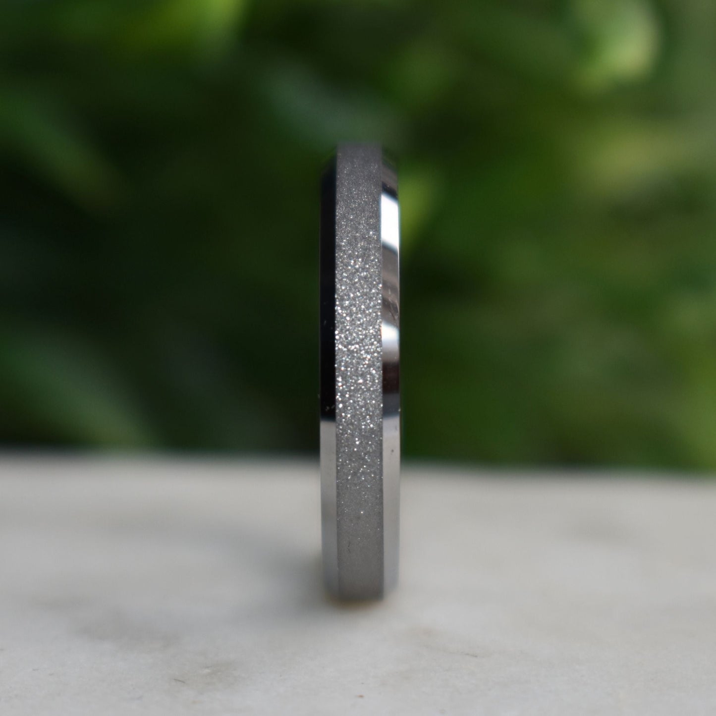 Tungsten 4mm Ring Silver Sandblasted Wedding Band - Tungsten Titans