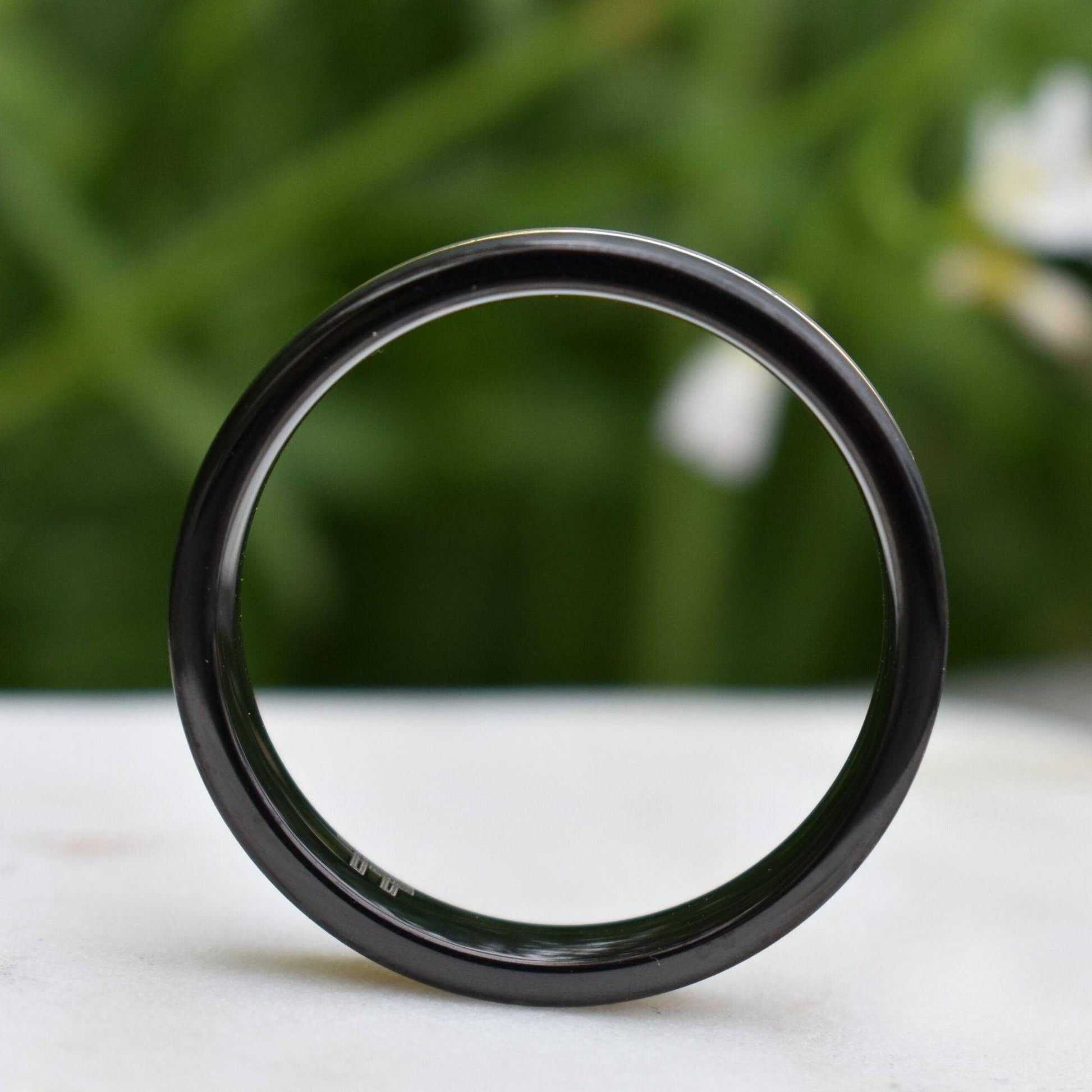 Tungsten 6mm Ring Black and Silver Brushed with Gold Accent - Tungsten Titans