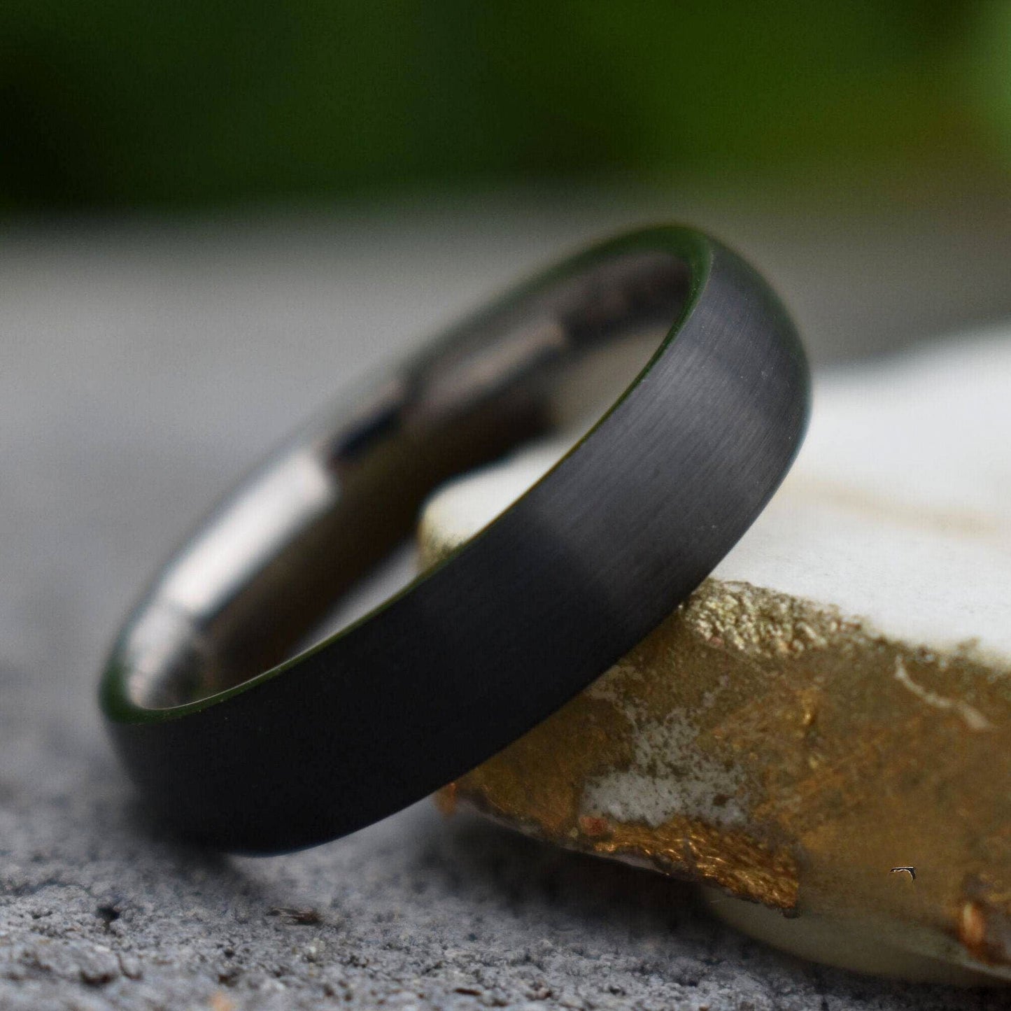 Black Brushed Tungsten 6mm Ring with Silver band - Tungsten Titans